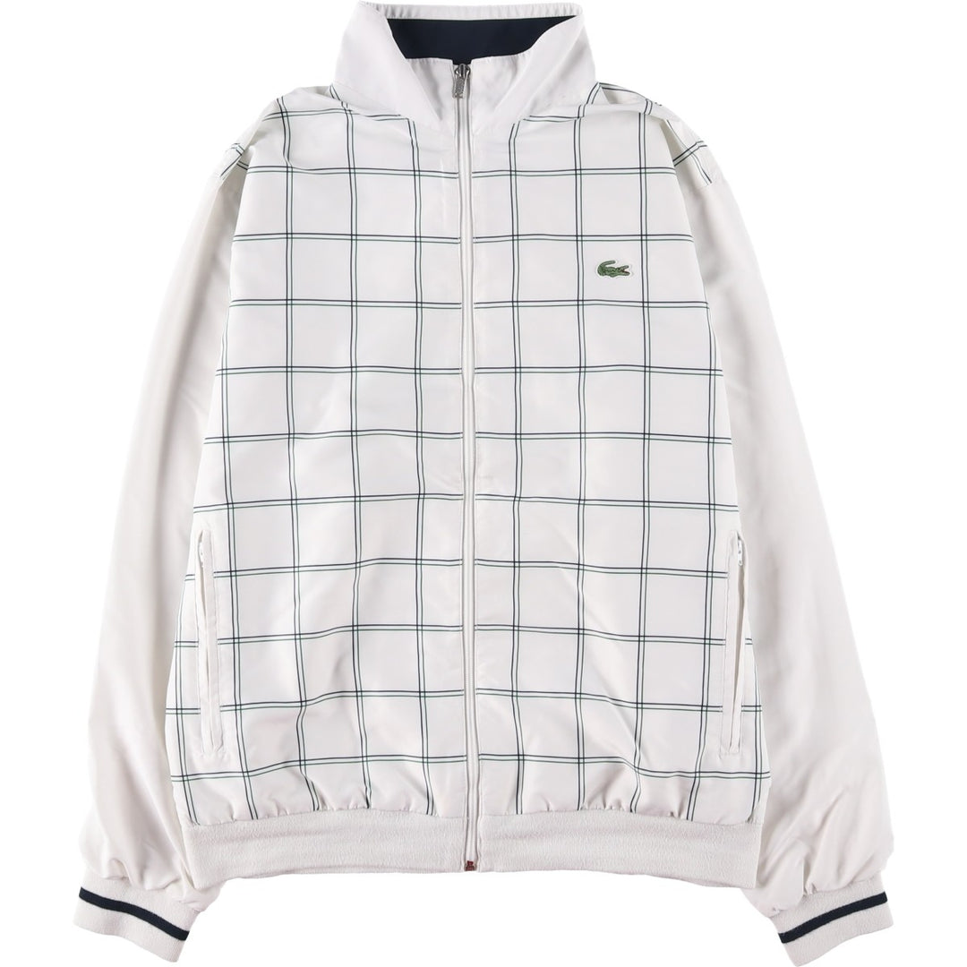 Lacoste LACOSTE SPORT Check Pattern Windbreaker, Men's Size L polyester white type Vintage Second Hand