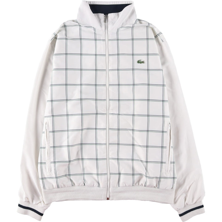 Lacoste LACOSTE SPORT Check Pattern Windbreaker, Men's Size L polyester white type Vintage Second Hand
