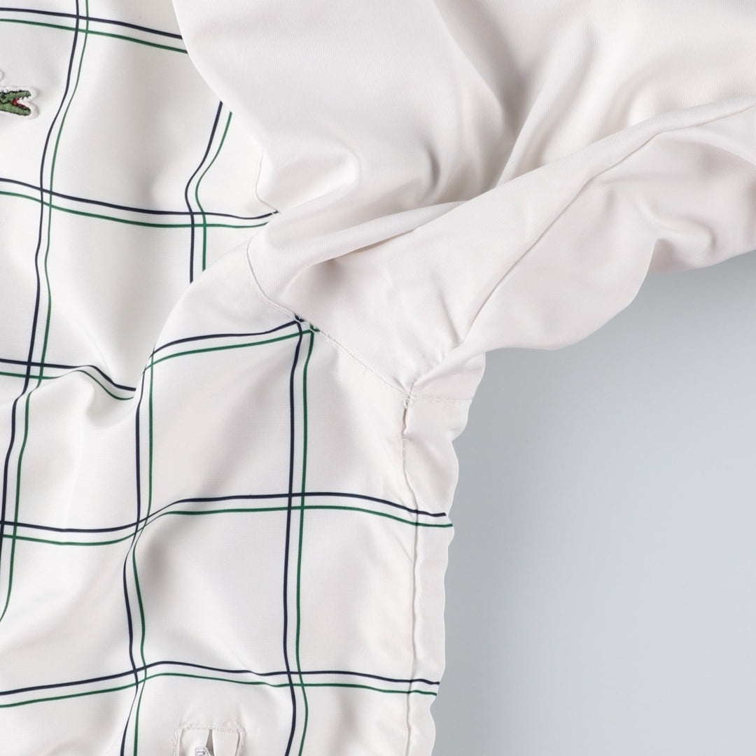 Lacoste LACOSTE SPORT Check Pattern Windbreaker, Men's Size L polyester white type Vintage Second Hand
