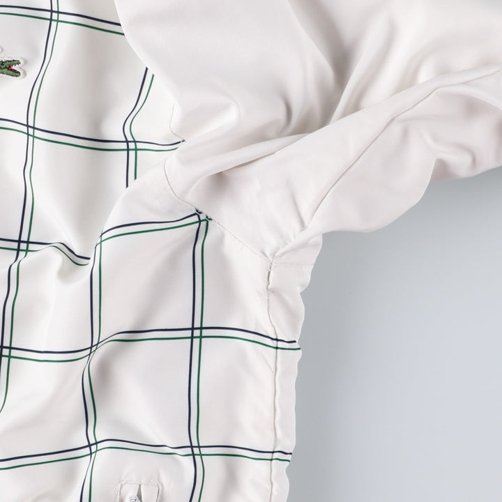 Lacoste LACOSTE SPORT Check Pattern Windbreaker, Men's Size L polyester white type Vintage Second Hand
