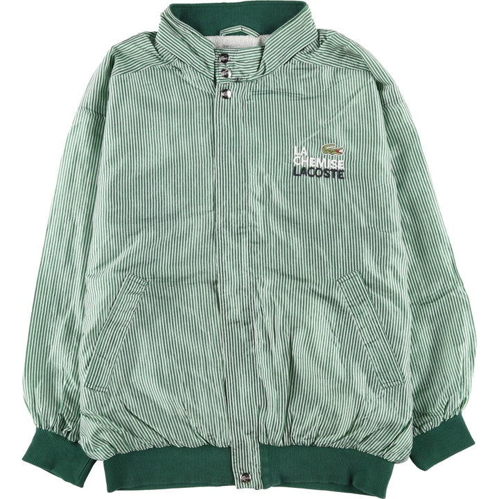 80s-90'S Lacoste Chemise French Lacoste Stripe Pattern Windbreaker, Made in France, Men's Size L unclear green type Vintage Second Hand