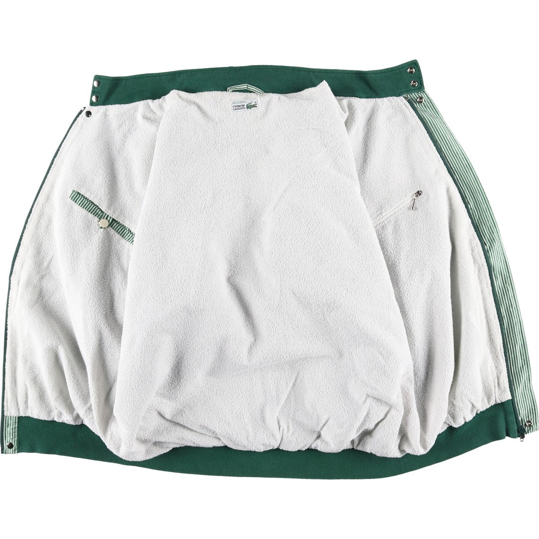 80s-90'S Lacoste Chemise French Lacoste Stripe Pattern Windbreaker, Made in France, Men's Size L unclear green type Vintage Second Hand