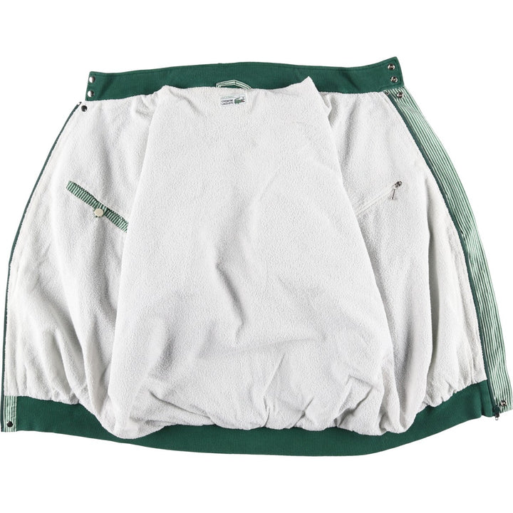 80s-90'S Lacoste Chemise French Lacoste Stripe Pattern Windbreaker, Made in France, Men's Size L unclear green type Vintage Second Hand