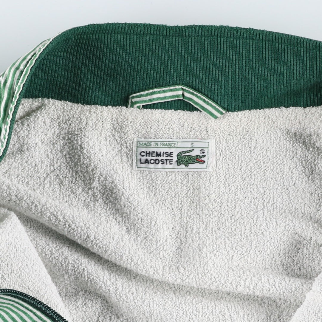 80s-90'S Lacoste Chemise French Lacoste Stripe Pattern Windbreaker, Made in France, Men's Size L unclear green type Vintage Second Hand