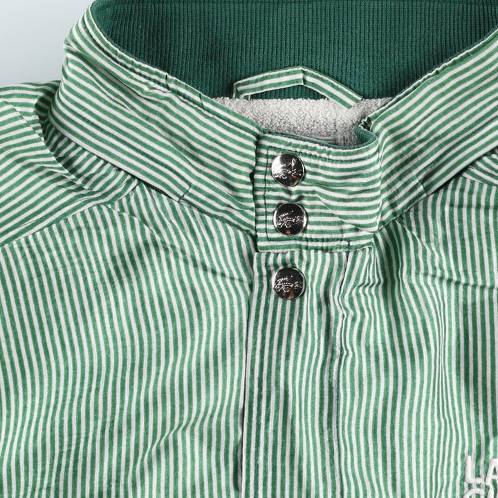 80s-90'S Lacoste Chemise French Lacoste Stripe Pattern Windbreaker, Made in France, Men's Size L unclear green type Vintage Second Hand