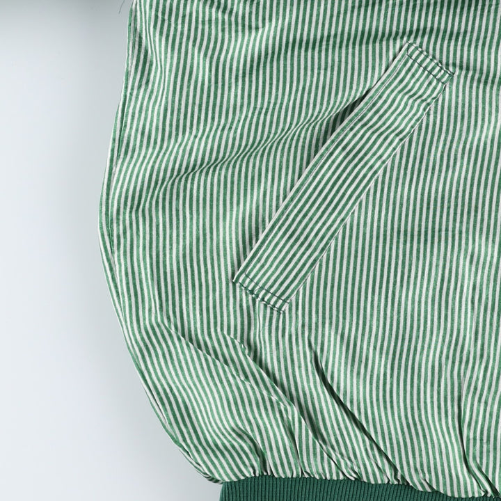 80s-90'S Lacoste Chemise French Lacoste Stripe Pattern Windbreaker, Made in France, Men's Size L unclear green type Vintage Second Hand