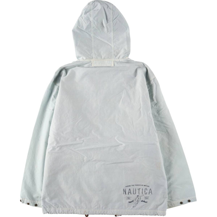 Vintage 90'S Nautica nylon parka, size L, men's Nylon Blue type light blue Vintage Second Hand