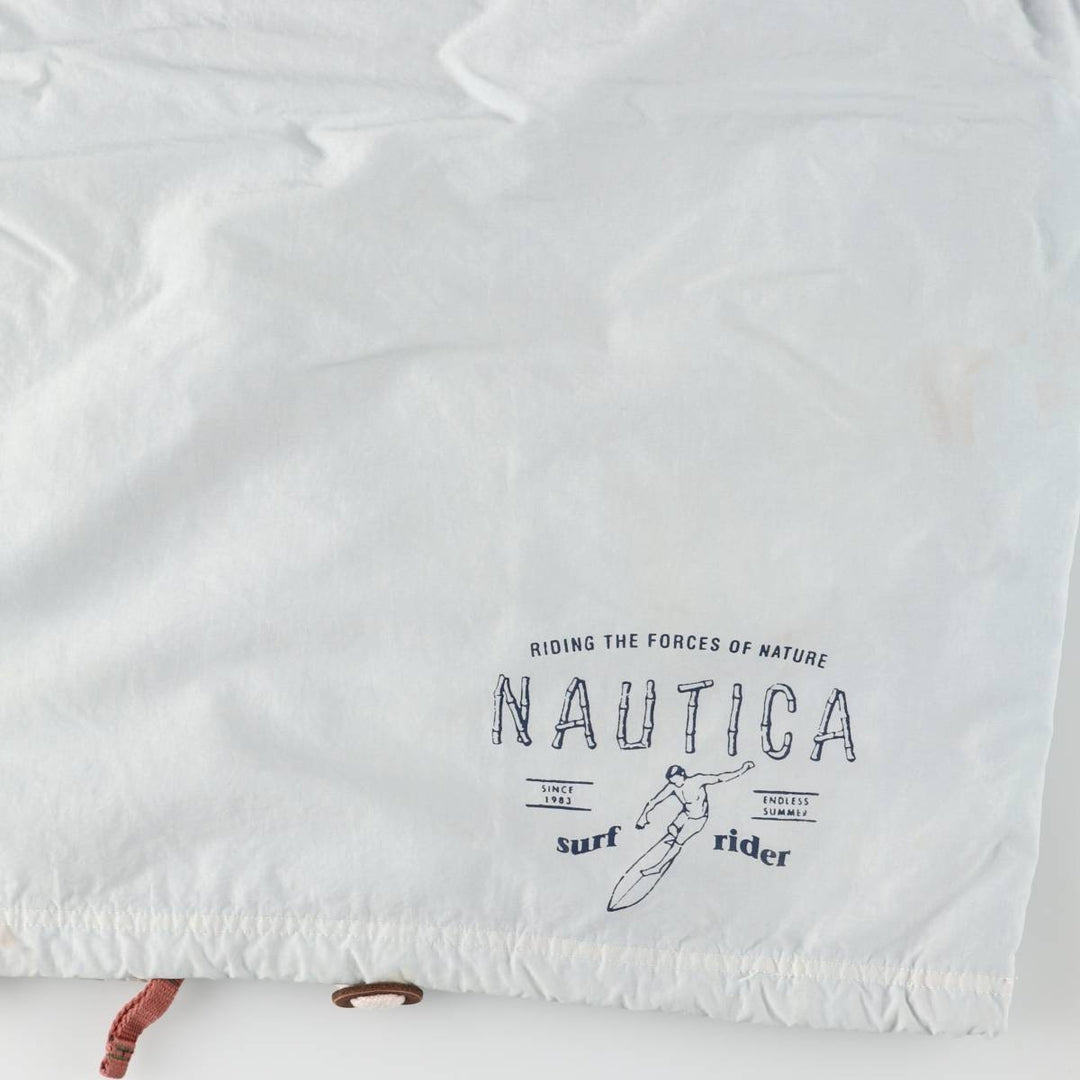 Vintage 90'S Nautica nylon parka, size L, men's Nylon Blue type light blue Vintage Second Hand