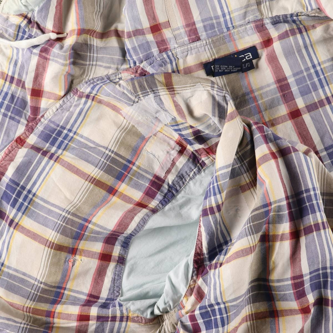 Vintage 90'S Nautica nylon parka, size L, men's Nylon Blue type light blue Vintage Second Hand