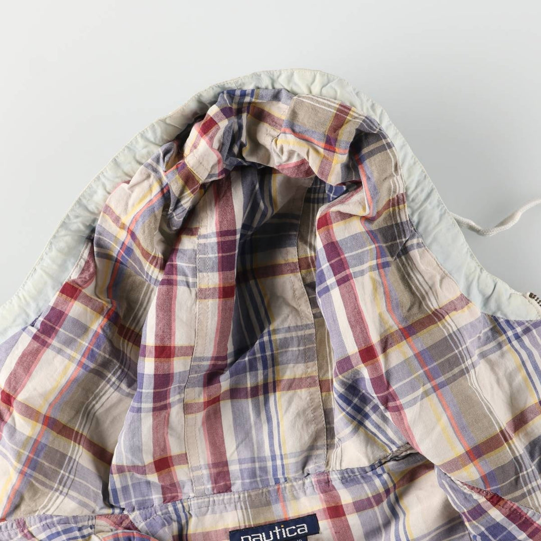 Vintage 90'S Nautica nylon parka, size L, men's Nylon Blue type light blue Vintage Second Hand