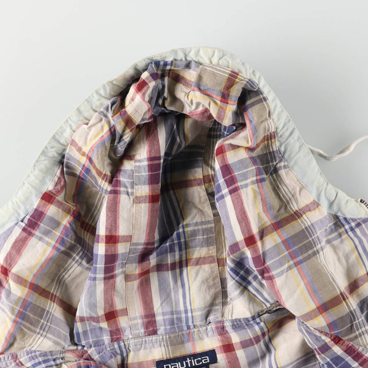 Vintage 90'S Nautica nylon parka, size L, men's Nylon Blue type light blue Vintage Second Hand