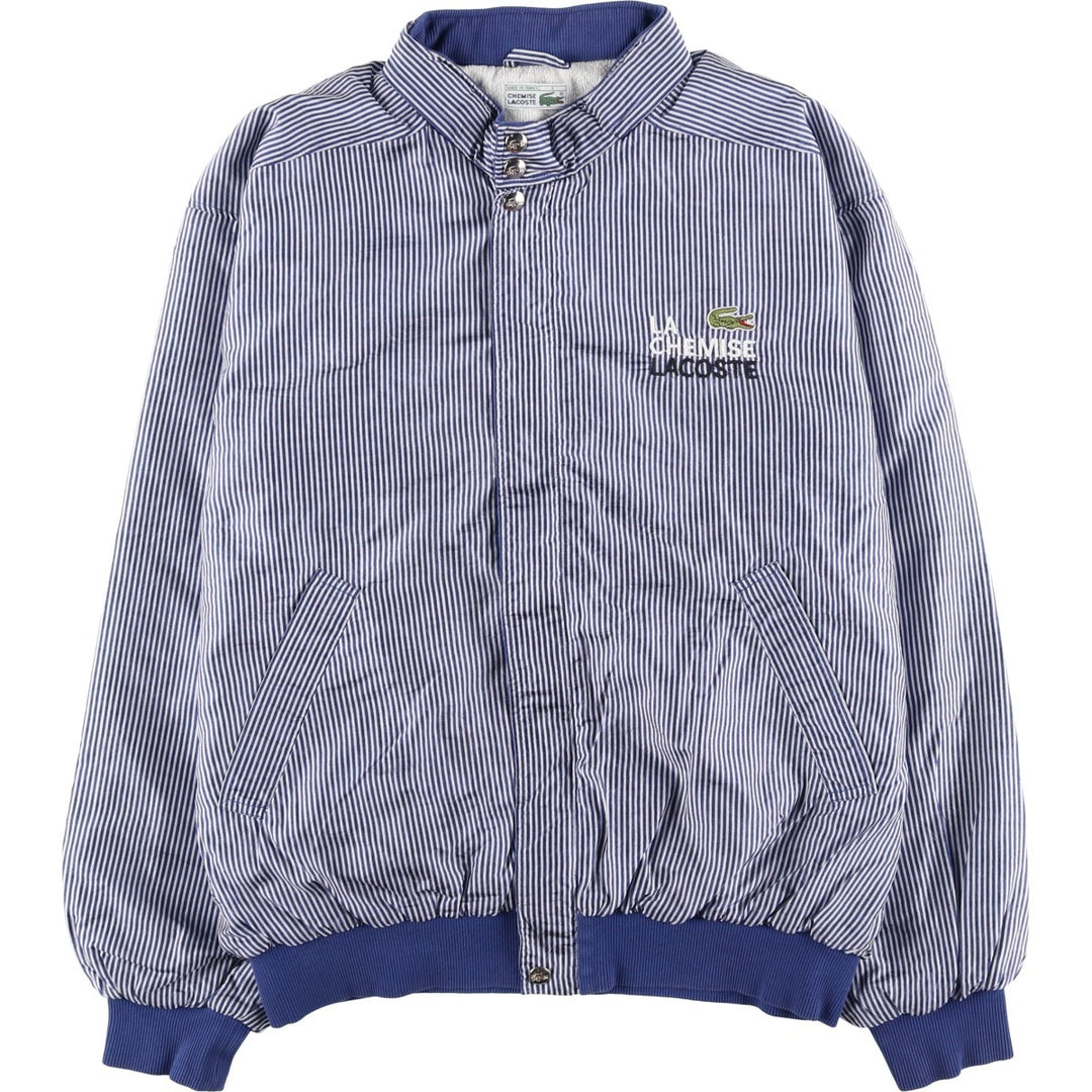 80s-90'S Lacoste Chemise French Lacoste Striped Nylon Jacket, Made in France, Men's Size L polyamide blue type Vintage Second Hand
