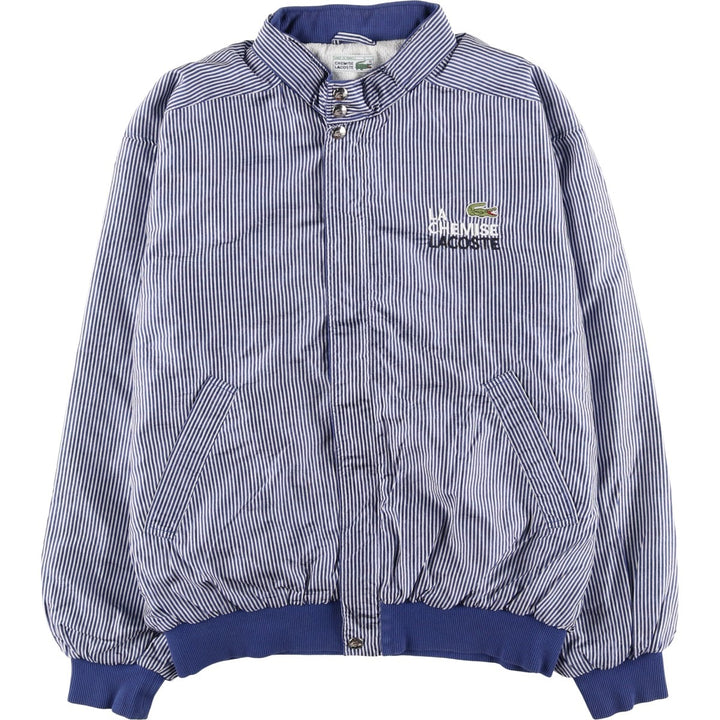 80s-90'S Lacoste Chemise French Lacoste Striped Nylon Jacket, Made in France, Men's Size L polyamide blue type Vintage Second Hand