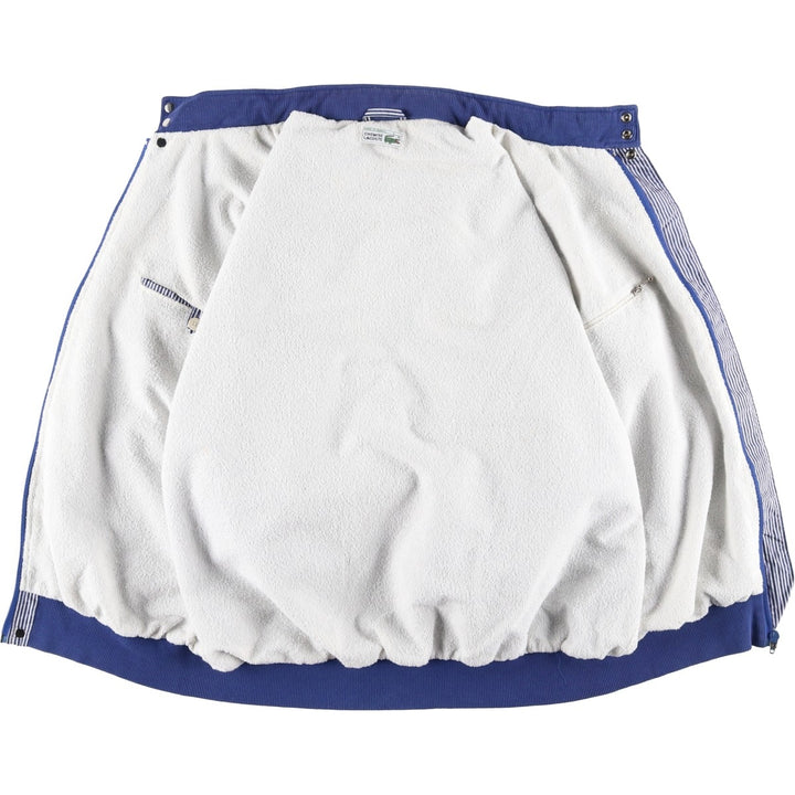 80s-90'S Lacoste Chemise French Lacoste Striped Nylon Jacket, Made in France, Men's Size L polyamide blue type Vintage Second Hand