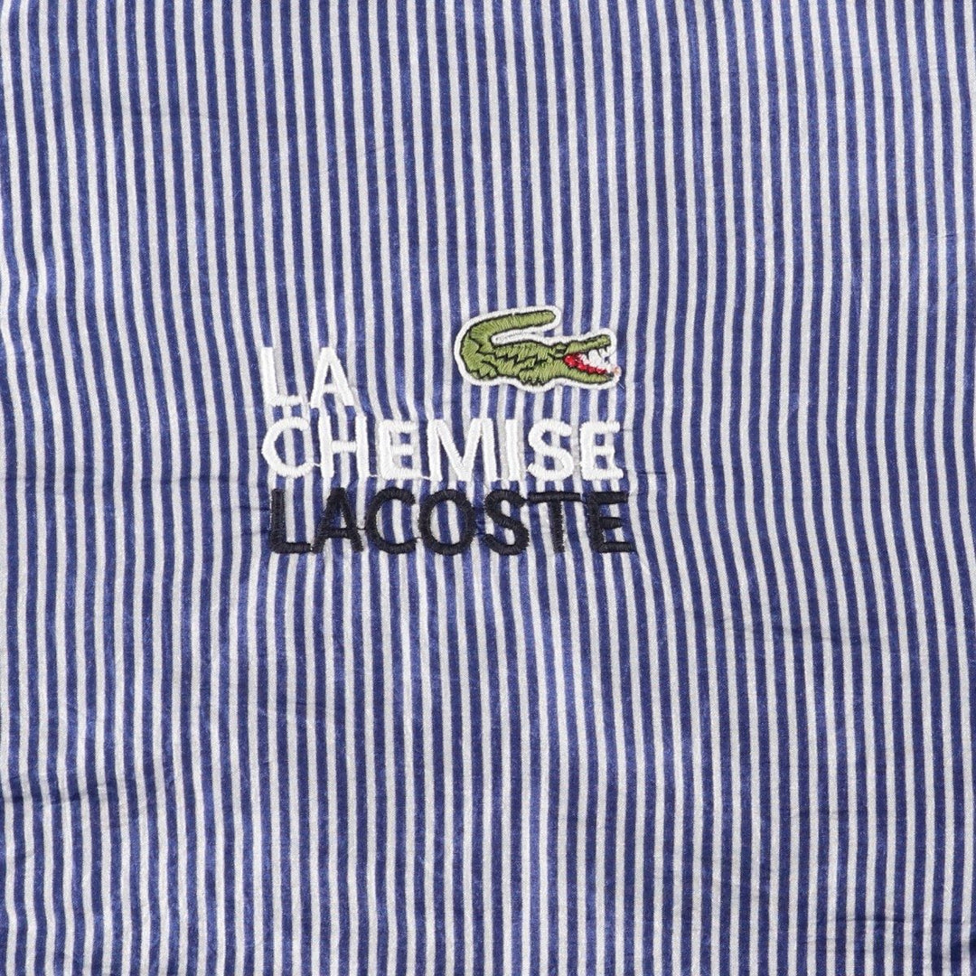 80s-90'S Lacoste Chemise French Lacoste Striped Nylon Jacket, Made in France, Men's Size L polyamide blue type Vintage Second Hand
