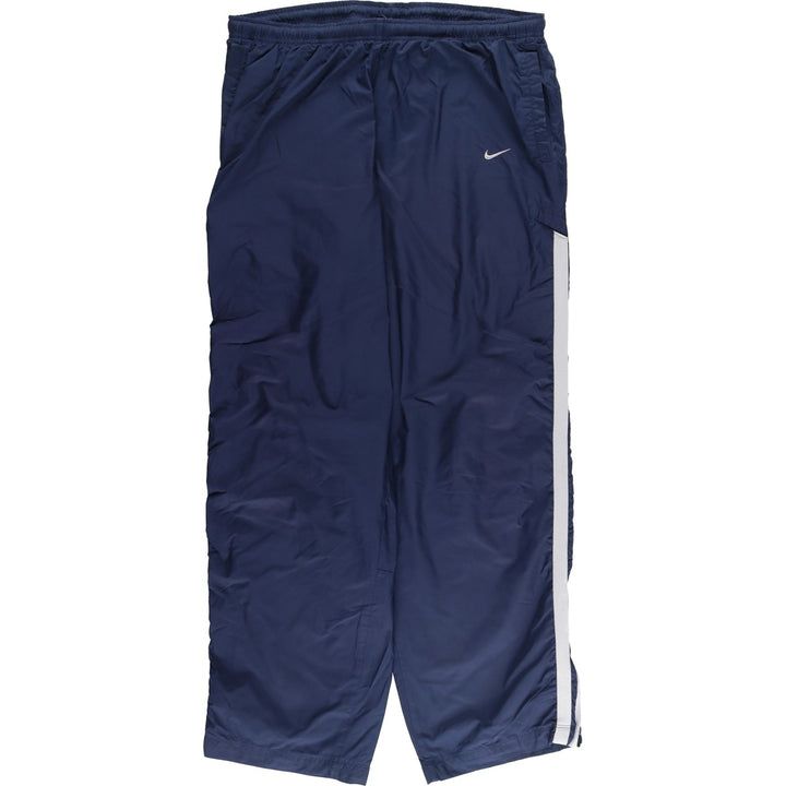 00'S Nike Warm-up Pants, Nylon Pants, Rustling Pants, Men's Size L polyester navy blue type Vintage Second Hand