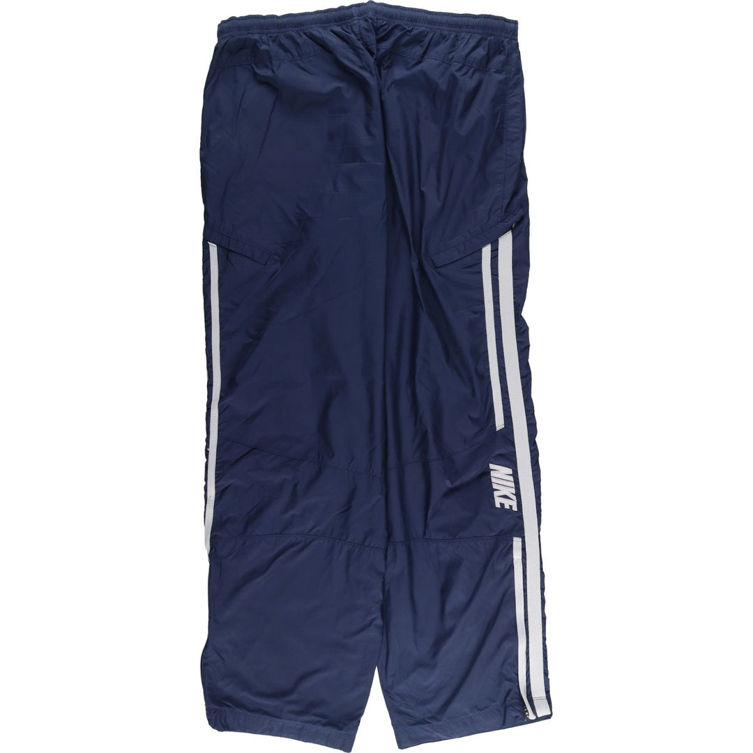 00'S Nike Warm-up Pants, Nylon Pants, Rustling Pants, Men's Size L polyester navy blue type Vintage Second Hand