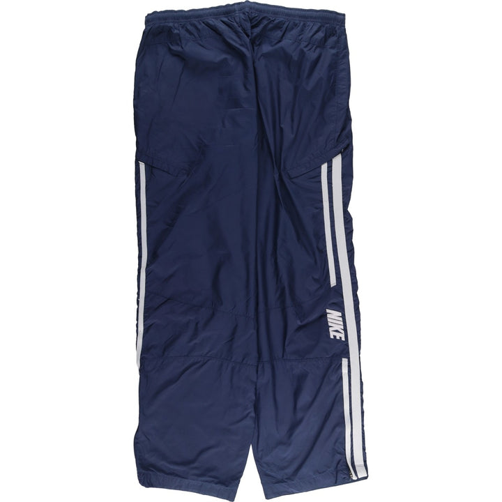 00'S Nike Warm-up Pants, Nylon Pants, Rustling Pants, Men's Size L polyester navy blue type Vintage Second Hand