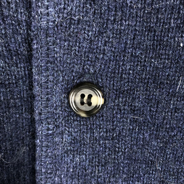 90'S J.Crew Henley Neck Lambswool Knit Sweater, Men's Size XL, Vintage Lamb wool navy blue type Vintage Second Hand