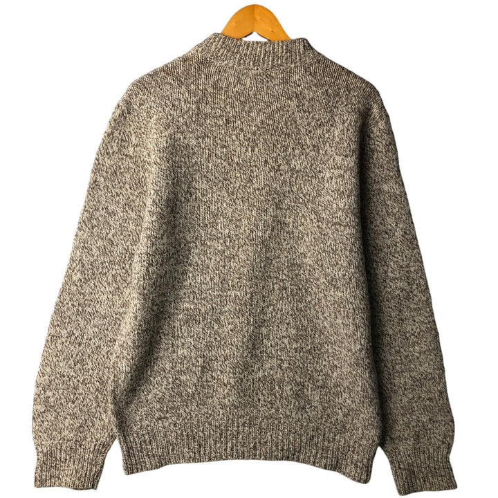 Vintage 1980'S LLBean high-neck wool knit sweater, made in the USA, size L, men's wool Beige type Vintage Second Hand