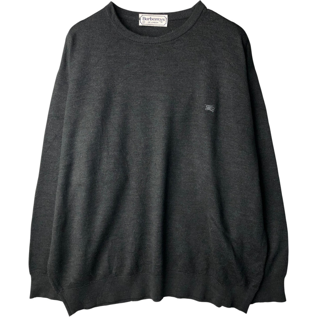 Burberry's London wool knit sweater, men's size XL unclear black type Vintage Second Hand