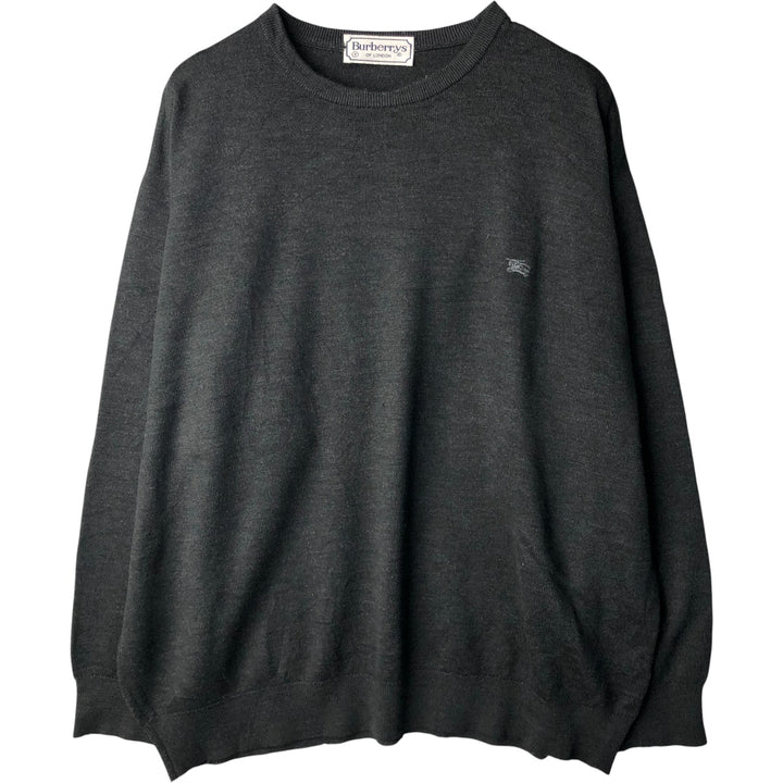 Burberry's London wool knit sweater, men's size XL unclear black type Vintage Second Hand