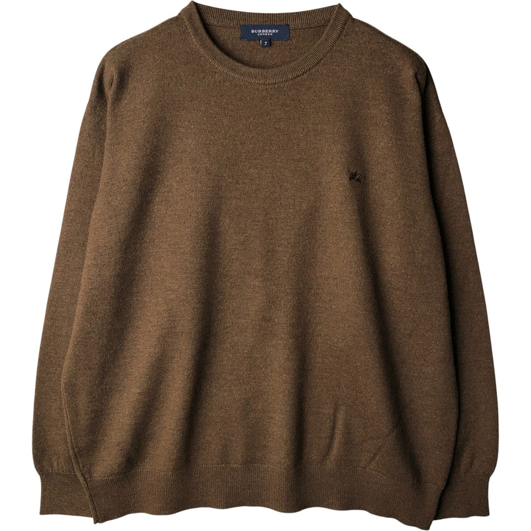 Burberry's London Merino Wool Knit Sweater, Men's Size L Merino wool brown type Vintage Second Hand