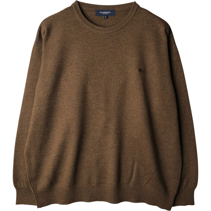 Burberry's London Merino Wool Knit Sweater, Men's Size L Merino wool brown type Vintage Second Hand
