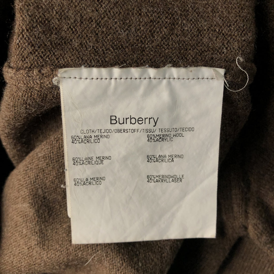 Burberry's London Merino Wool Knit Sweater, Men's Size L Merino wool brown type Vintage Second Hand