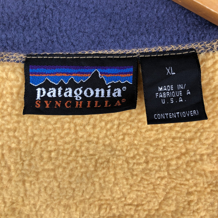 90'S Patagonia Synchilla Fleece Vest (25182 SP97), Made in USA, Men's XL, Vintage polyester yellow type Vintage Second Hand