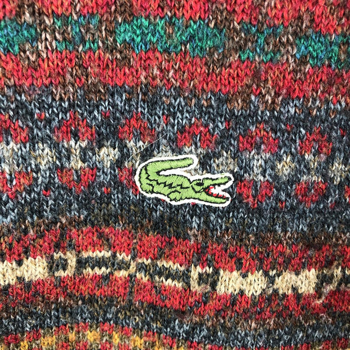 Vintage 1980'S Lacoste Native Pattern Wool Knit Sweater, Size 7, Men's XXL wool Charcoal Vintage Second Hand
