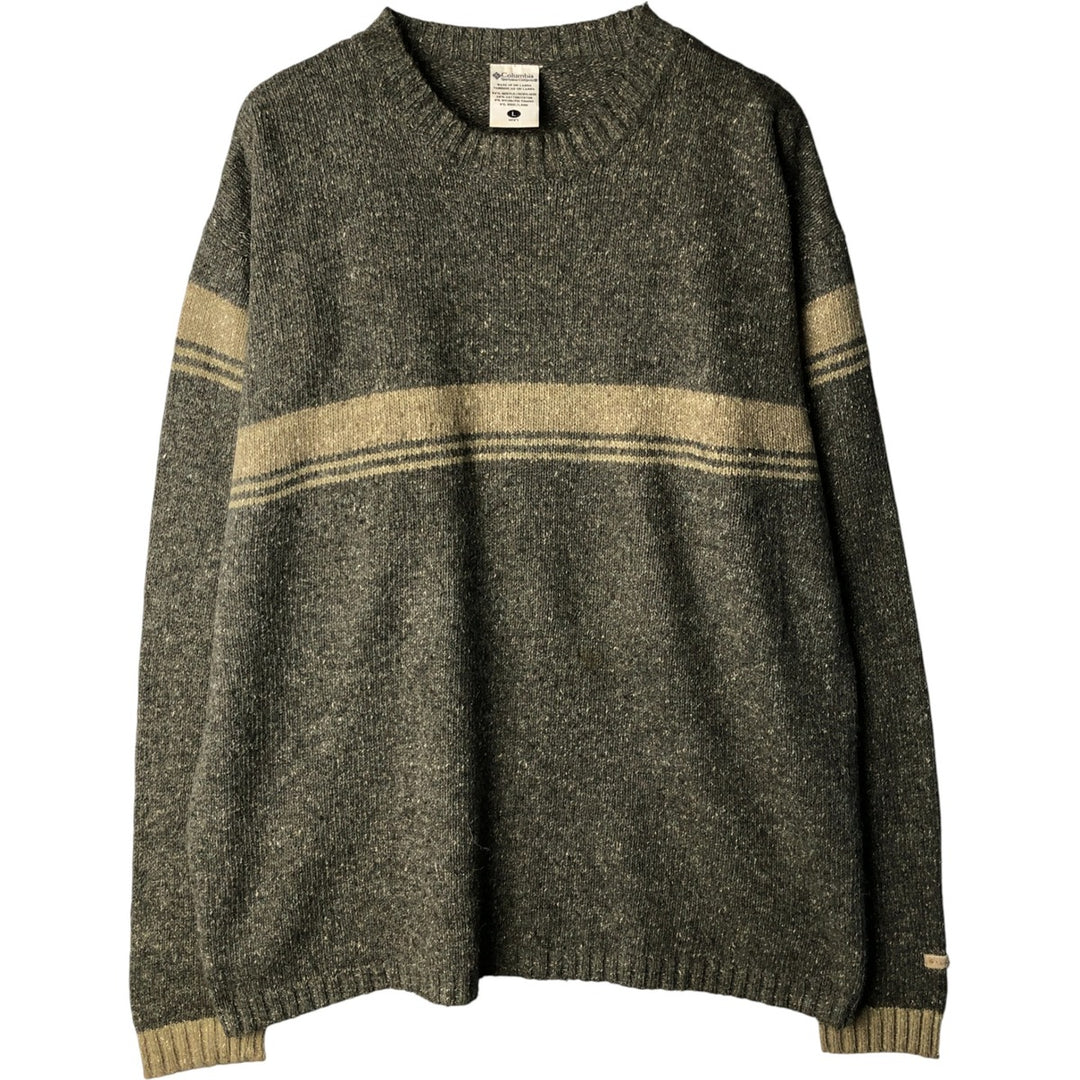 Columbia Acrylic Knit Sweater, Men's Size L acrylic Charcoal Vintage Second Hand