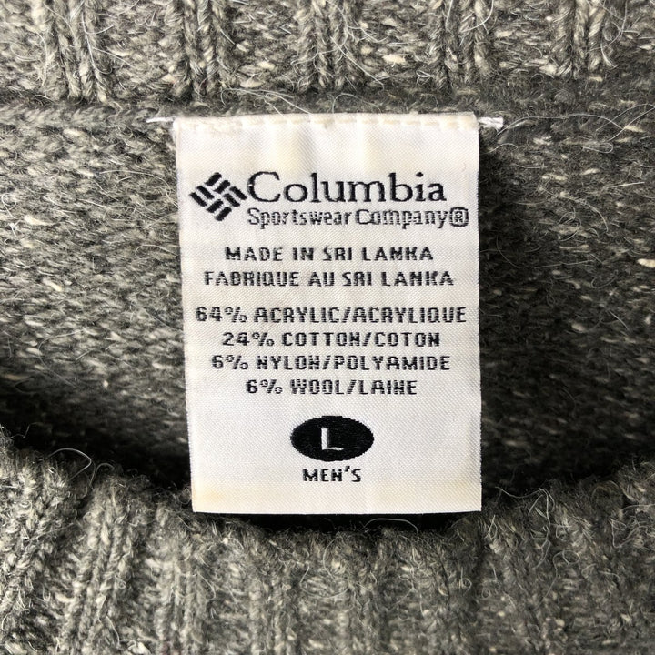Columbia Acrylic Knit Sweater, Men's Size L acrylic Charcoal Vintage Second Hand