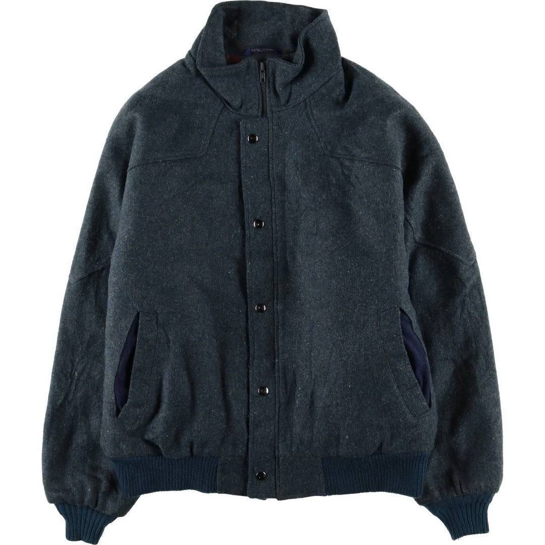 Vintage Town & Country padded wool blouson, made in the USA, size L, men's. wool Green type dark green Vintage Second Hand