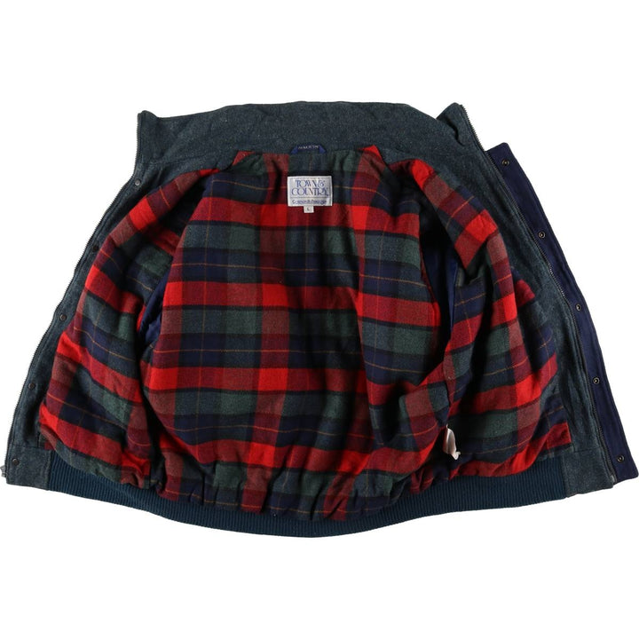 Vintage Town & Country padded wool blouson, made in the USA, size L, men's. wool Green type dark green Vintage Second Hand