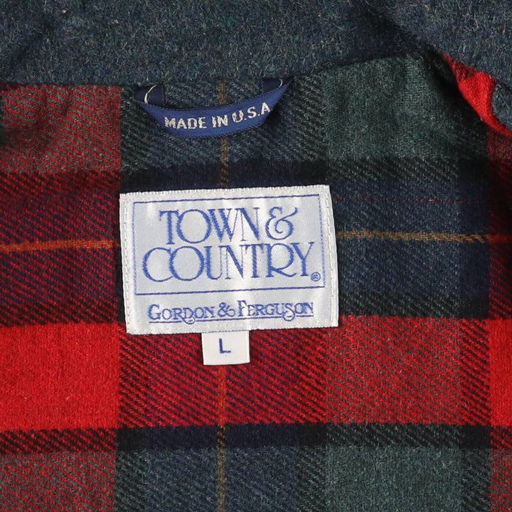 Vintage Town & Country padded wool blouson, made in the USA, size L, men's. wool Green type dark green Vintage Second Hand