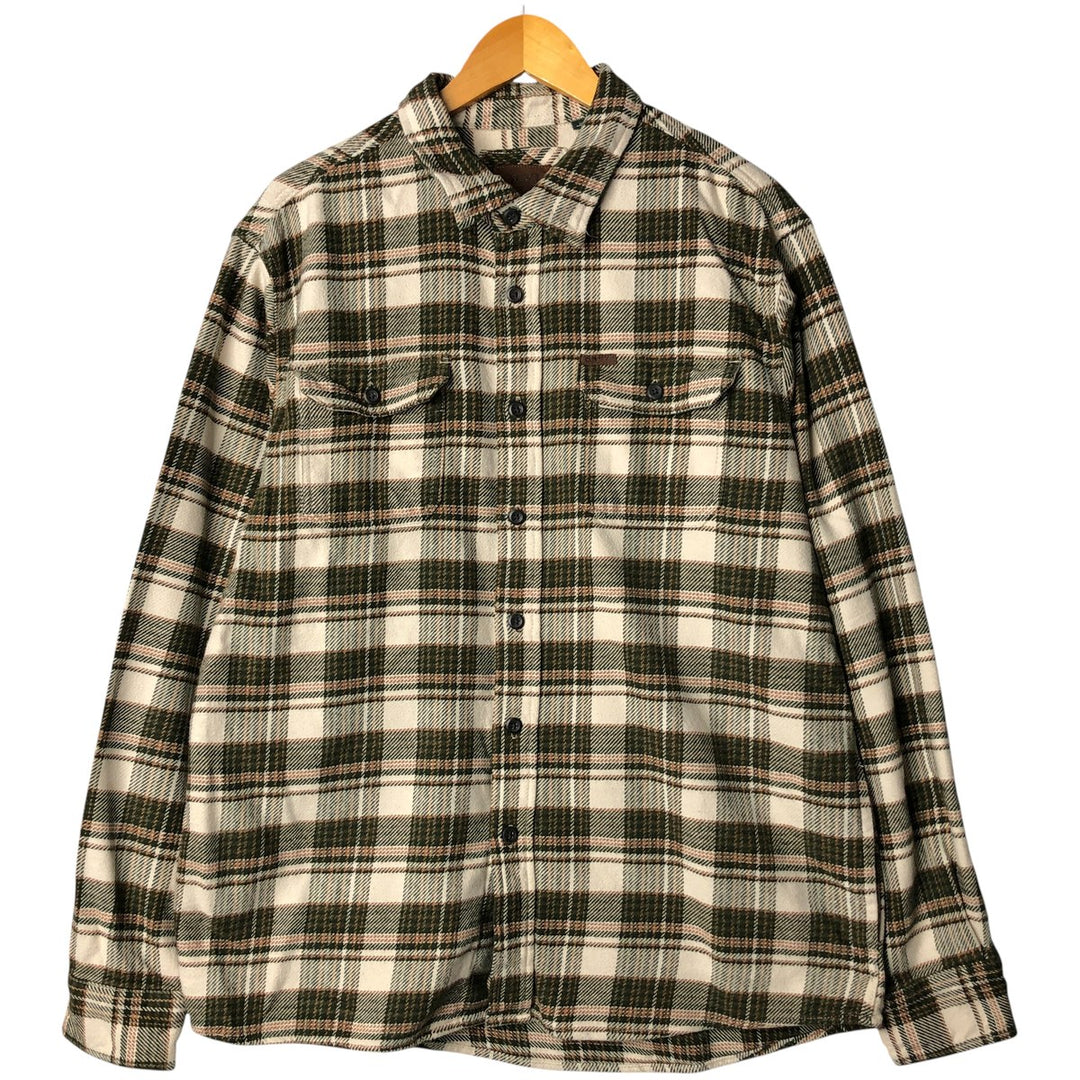 ORVIS Long Sleeve Flannel Check Shirt, Men's XL Size cotton white type Vintage Second Hand