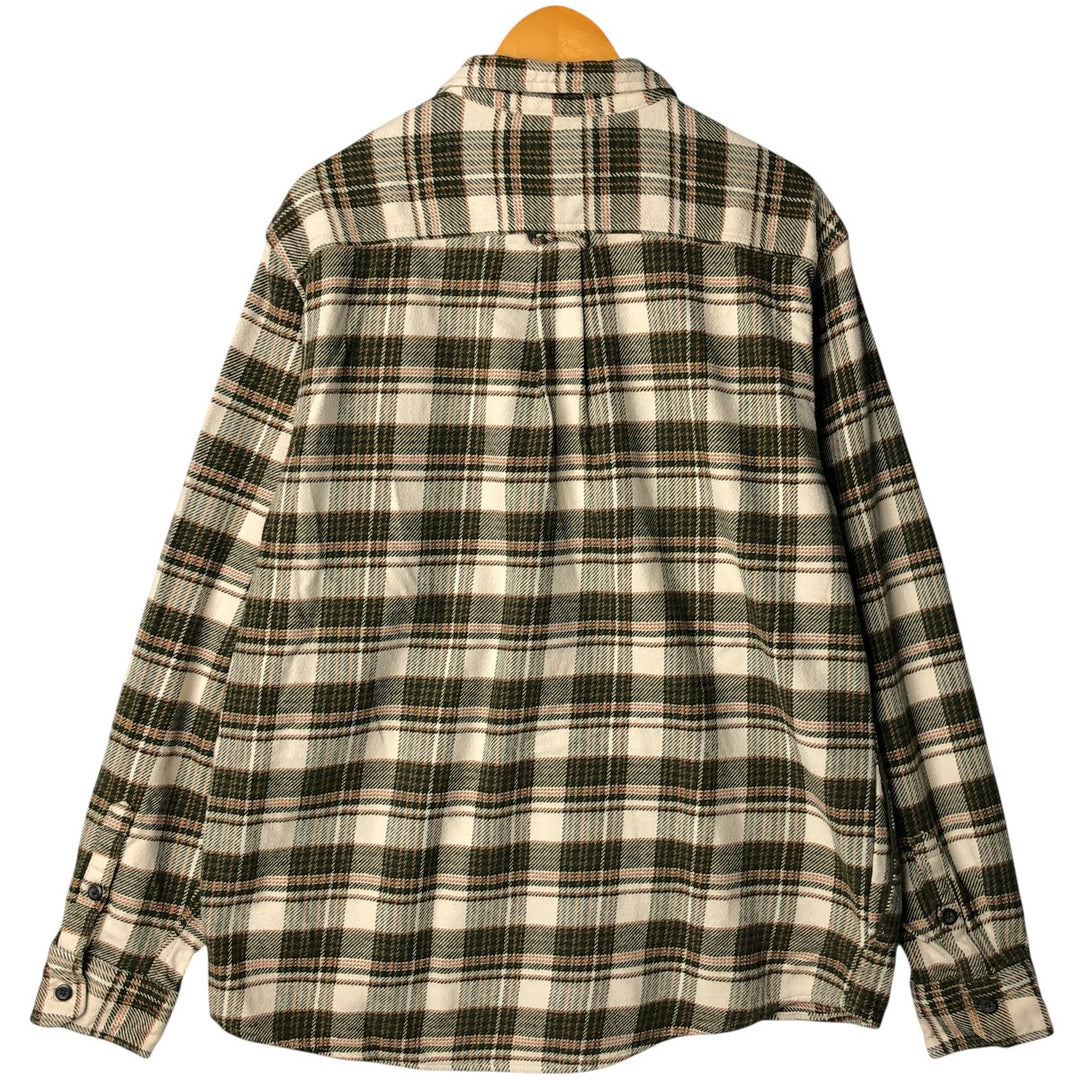 ORVIS Long Sleeve Flannel Check Shirt, Men's XL Size cotton white type Vintage Second Hand