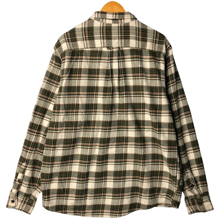 ORVIS Long Sleeve Flannel Check Shirt, Men's XL Size cotton white type Vintage Second Hand
