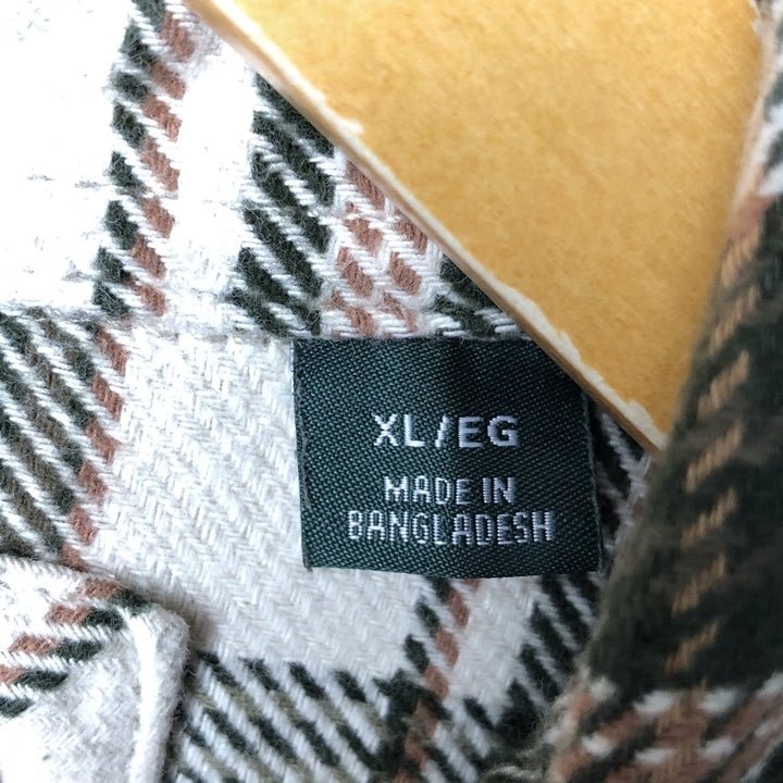 ORVIS Long Sleeve Flannel Check Shirt, Men's XL Size cotton white type Vintage Second Hand
