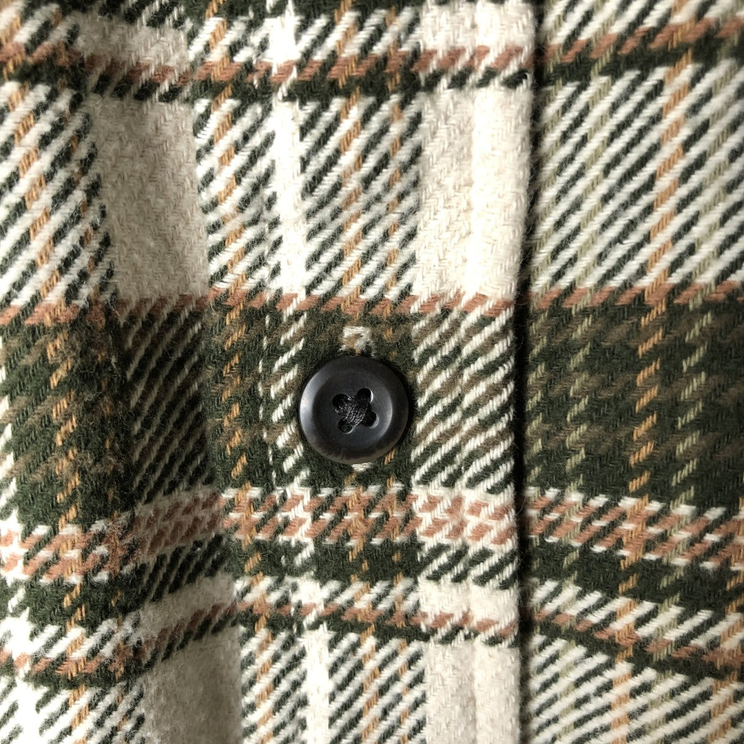 ORVIS Long Sleeve Flannel Check Shirt, Men's XL Size cotton white type Vintage Second Hand