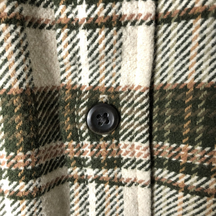 ORVIS Long Sleeve Flannel Check Shirt, Men's XL Size cotton white type Vintage Second Hand