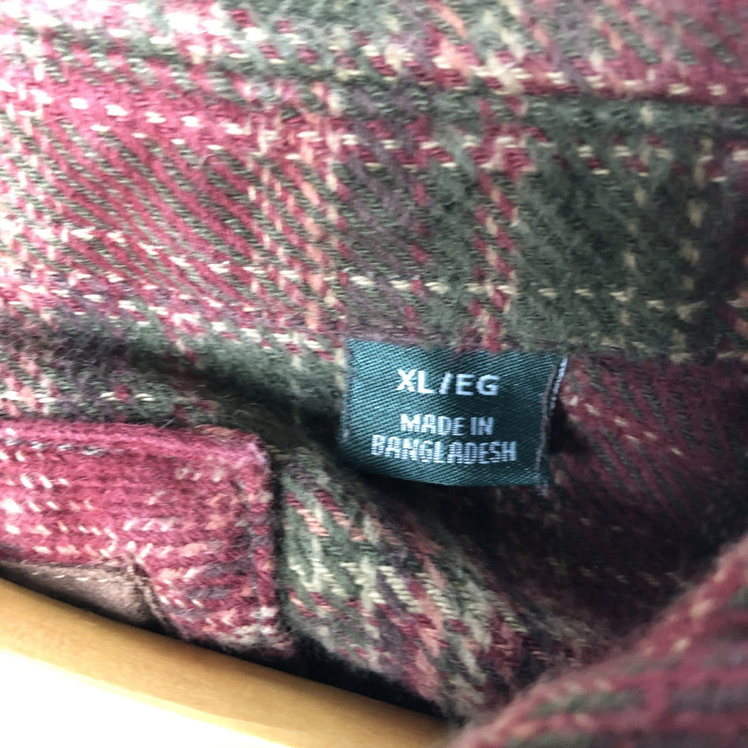 ORVIS Long Sleeve Flannel Check Shirt, Men's XL Size cotton red type reddish brown Vintage Second Hand