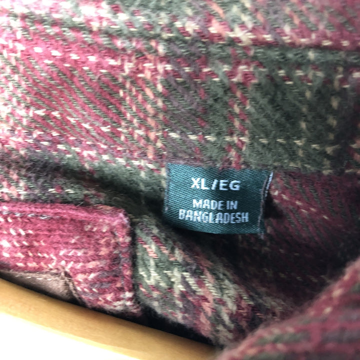 ORVIS Long Sleeve Flannel Check Shirt, Men's XL Size cotton red type reddish brown Vintage Second Hand