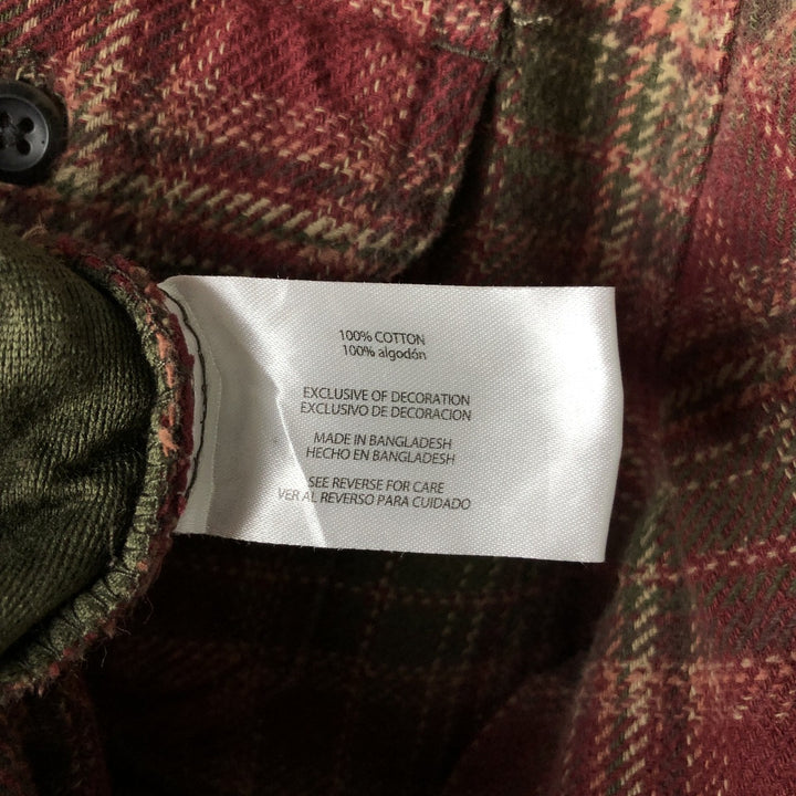 ORVIS Long Sleeve Flannel Check Shirt, Men's XL Size cotton red type reddish brown Vintage Second Hand