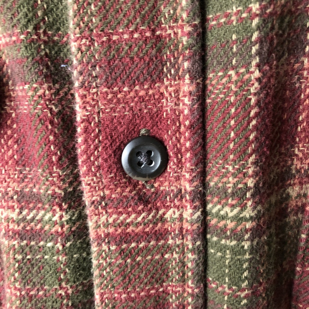 ORVIS Long Sleeve Flannel Check Shirt, Men's XL Size cotton red type reddish brown Vintage Second Hand