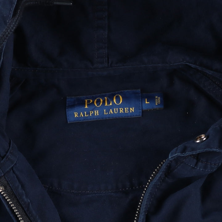Ralph Lauren POLO RALPH LAUREN cotton hoodie, men's size L cotton navy blue type Vintage Second Hand