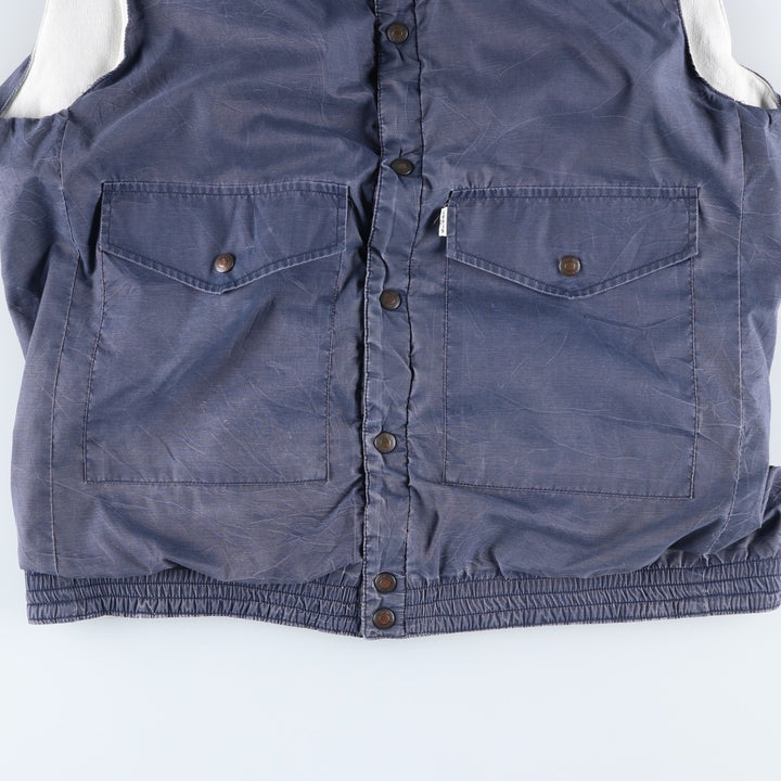 Levi's reversible cotton vest, men's size L cotton navy blue type Vintage Second Hand