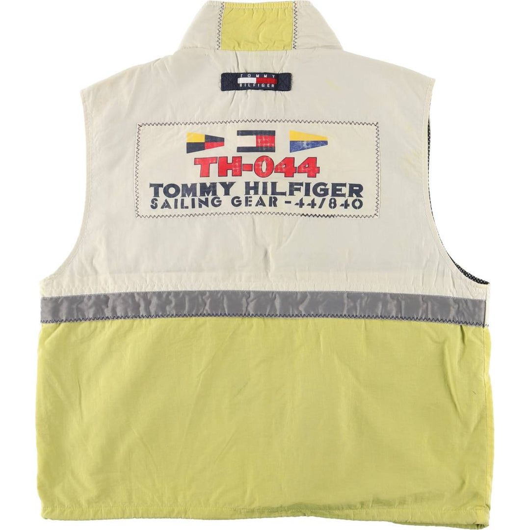 Vintage 90'S Tommy Hilfiger nylon vest, size L, men's Nylon ivory Vintage Second Hand
