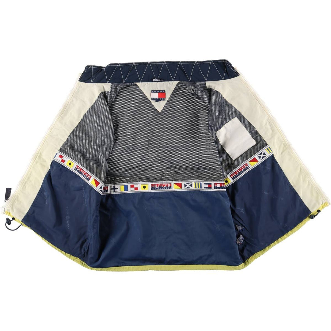 Vintage 90'S Tommy Hilfiger nylon vest, size L, men's Nylon ivory Vintage Second Hand